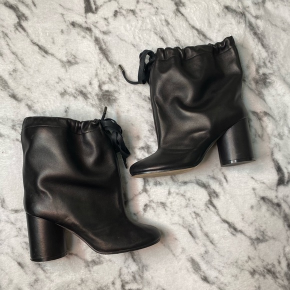Maison Martin Margiela Shoes | Maison Margiela Leather Drawstring Ankle Boot | Color: Black | Size: 6 | Labeledkloset's Closet